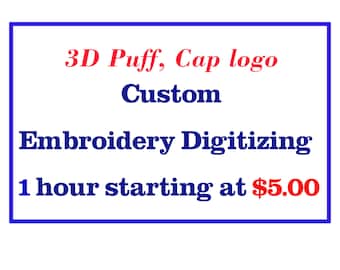Benutzerdefinierte Digitalisierung, 3D Puff Digitalisierung, Cap-Logo, benutzerdefinierte Digitalisierung, Stickerei Digitalisierung, Stickmuster, personalisiertes Logo