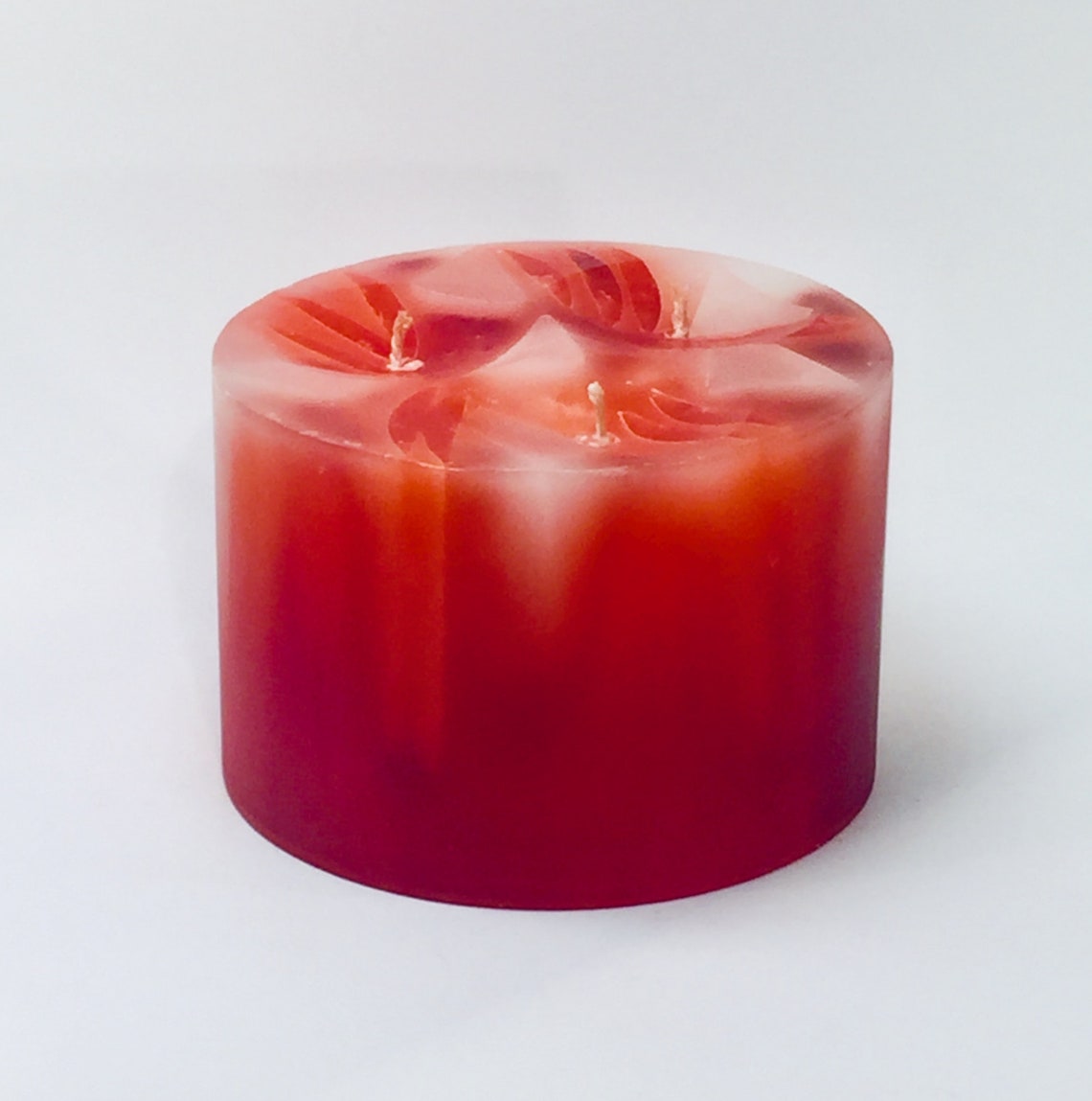 Candle Blue Blue Candle With Three Wicks 3 Flames Candle Etsy