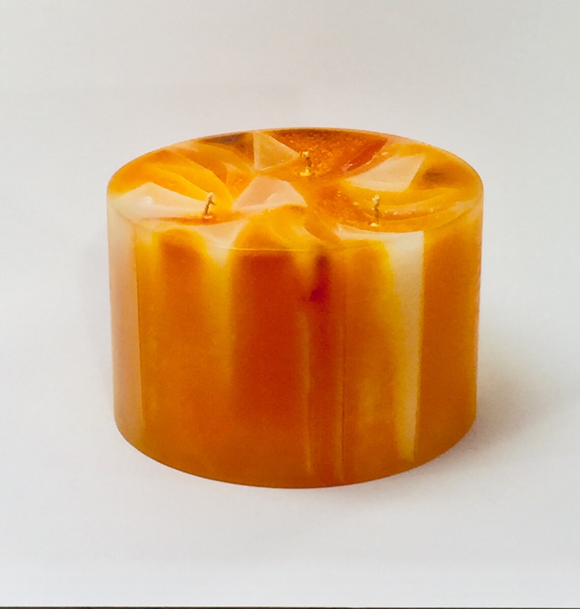 Candle Blue Blue Candle With Three Wicks 3 Flames Candle Etsy