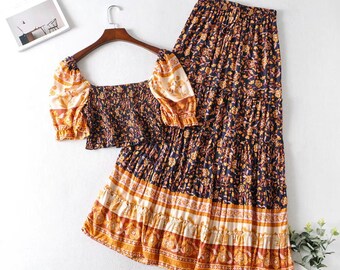 boho skirts and tops