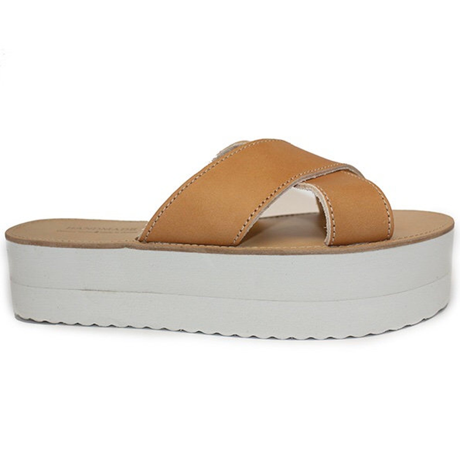 leather flatforms sandals