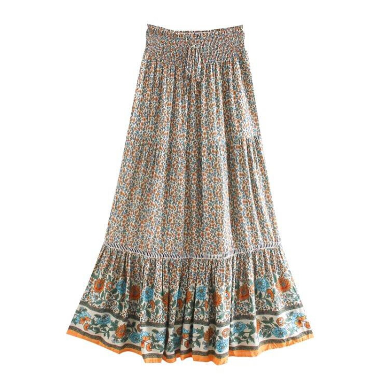 Women Boho Ruffle Skirt Bohemian Maxi Skirt Summer Boho Etsy