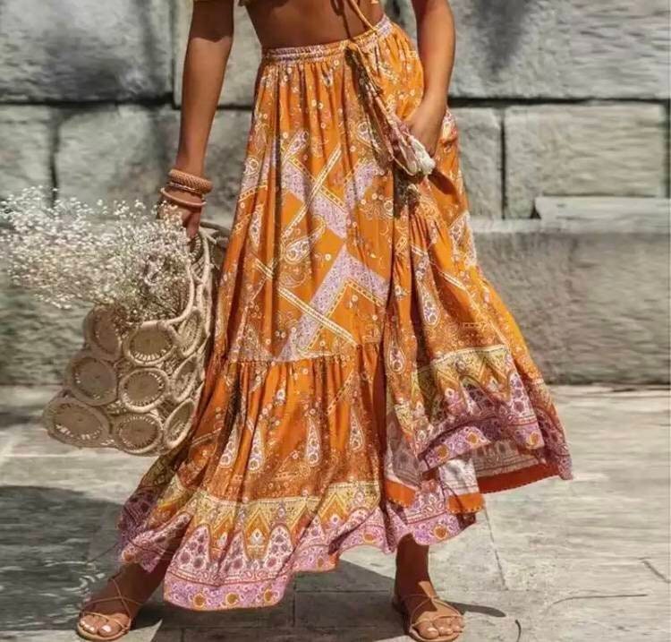 boho maxi skirts