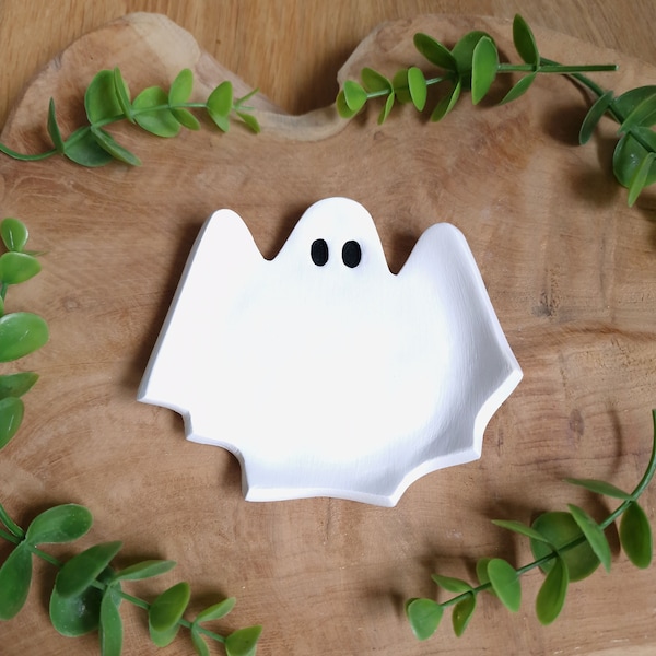 Coupelle en argile fantôme, vide poches, décoration Halloween - Fait main