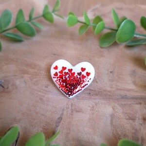 Broches cœurs, avec ou sans paillettes, argile polymère Fait main image 9