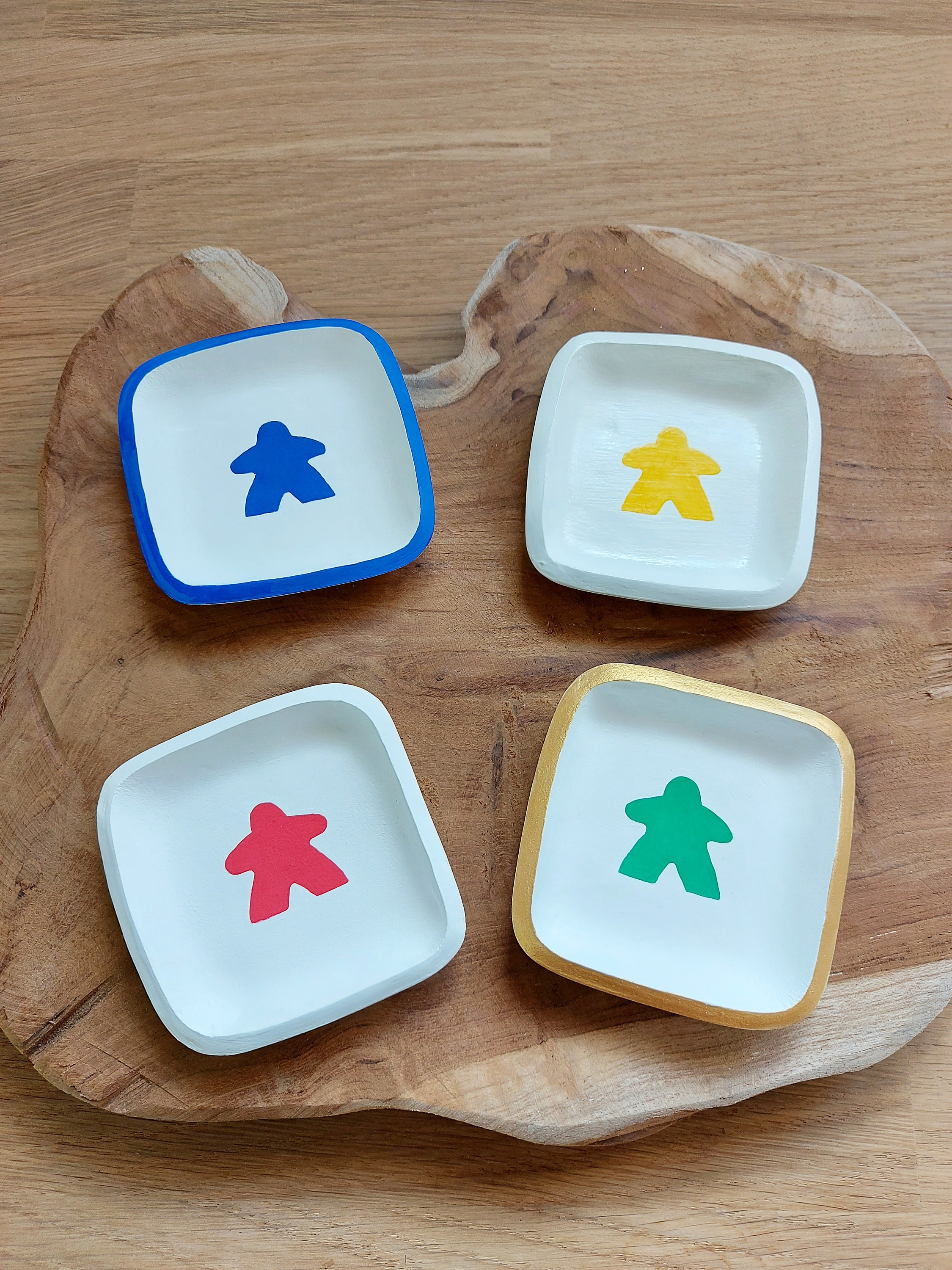 Coupelles en Argile Meeples Personnalisables Pour Pions de Jeux Société, Vide Bijoux, Poches, Décora