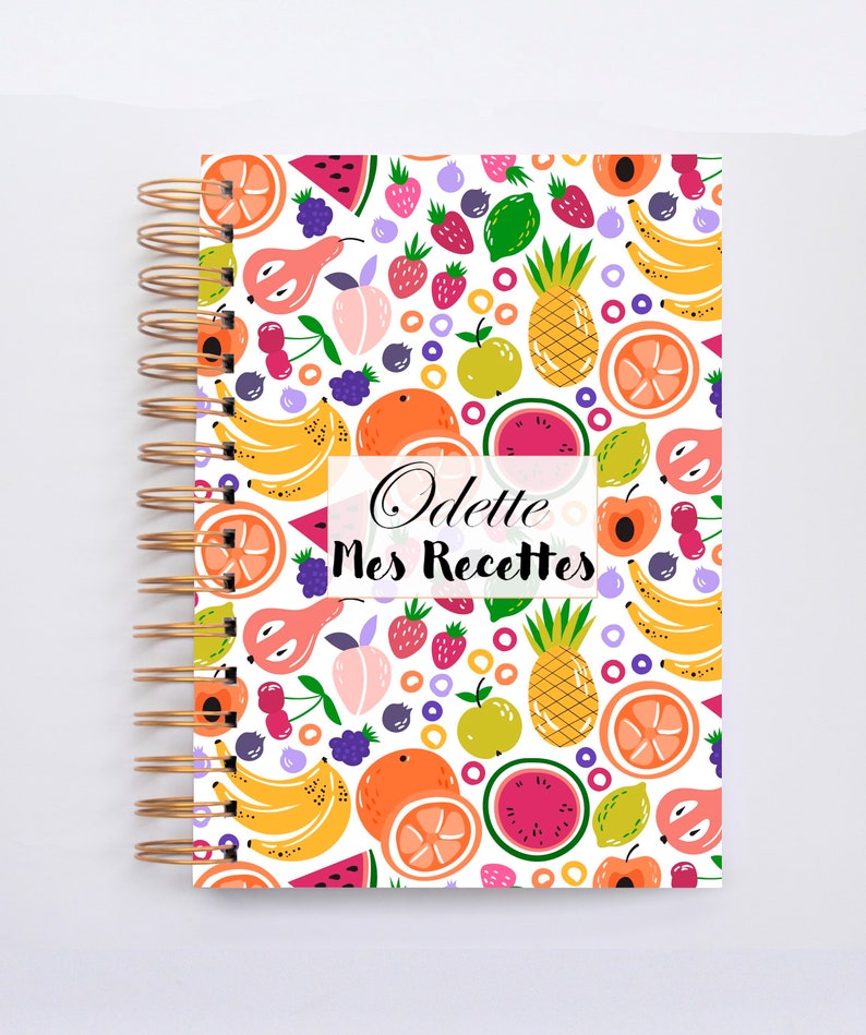 My Recipe Book Colorful Fruits A5 Personalized Recipe Book - Etsy
