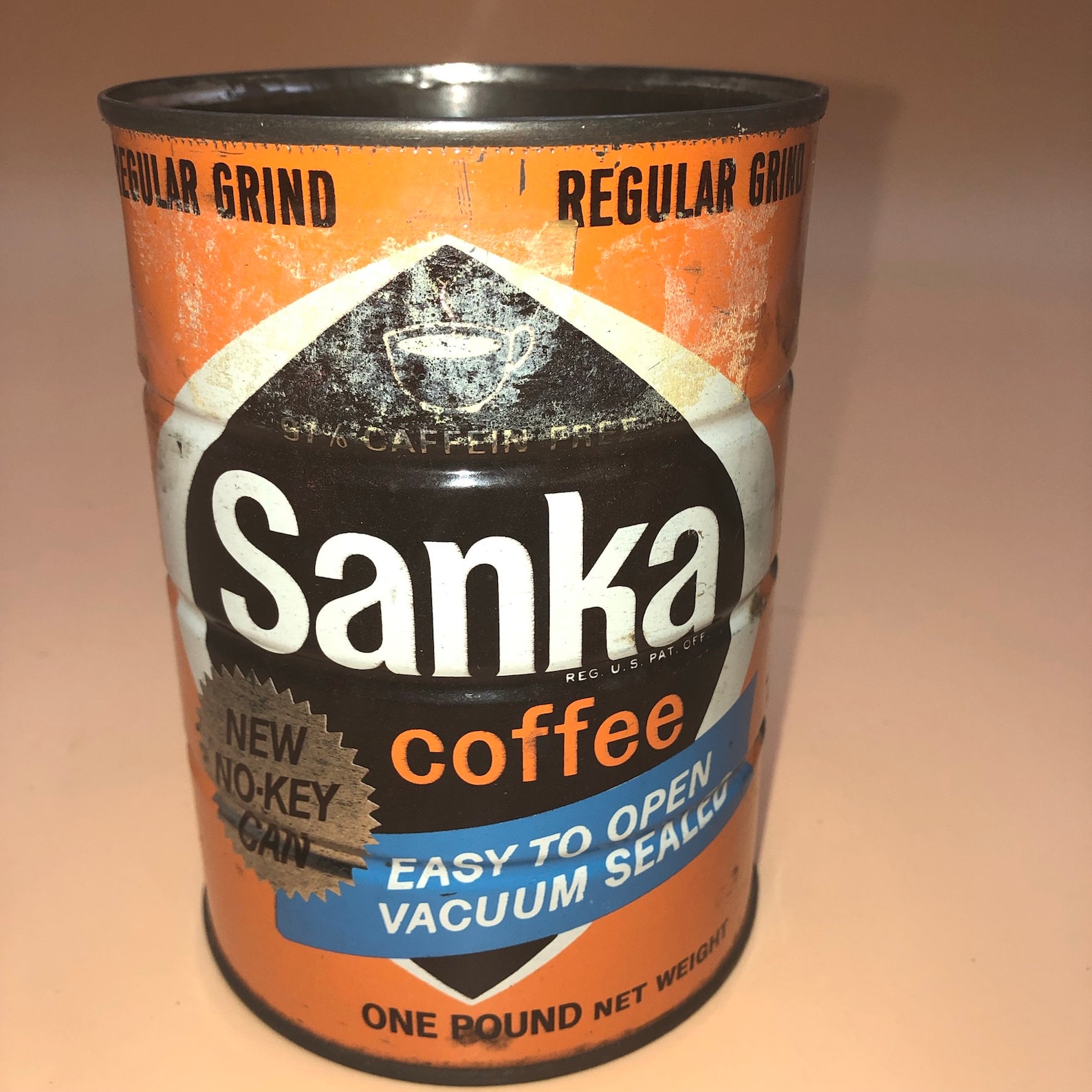 Vintage Sanka Coffee Tin 1 lb. Regular Grind with New Etsy