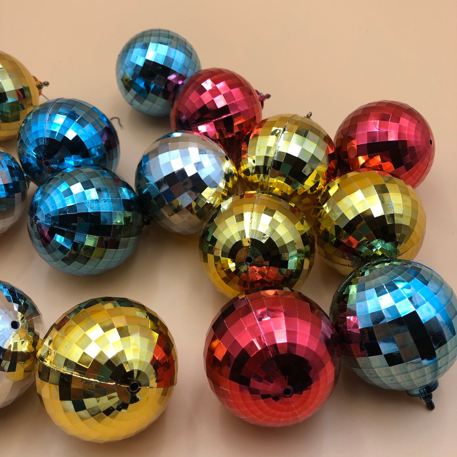 18 Vintage Christmas Plastic Disco Ball 2.5 Ornaments Etsy