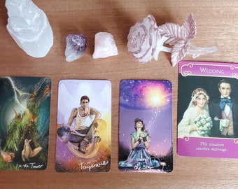 3 Karten Psychic Love Reading, intuitive Tarotlegung mit OrakelKarte Bestätigung, Romantik Liebe Leben Einsicht, genaue detaillierte Antworten