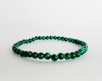 Green Malachite Gemstone Bracelet, Natural Stone Bracelet, Yoga Jewelry, Meditation Bracelet, Good Luck Bracelet, Gift for Her