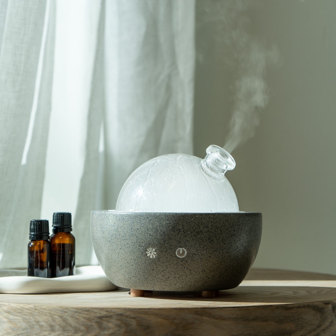 Gray Stone Glass Dome Diffuser Essential Oil Diffuser Aromatherapy