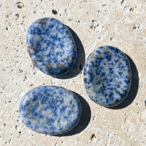 Small Sodalite Worry Stone for Anxiety Relief and Calming Energy