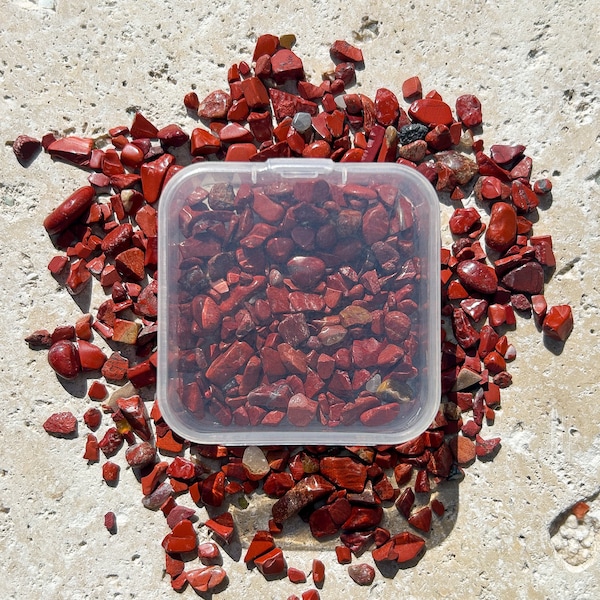 Red Jasper Gemstone Chips, Mini Tumbled Stones, Loose Undrilled Mini Crystals, Gemstones Bulk Lot, Crystal Beads, Crystal Confetti