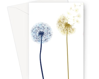 Dandelion Greeting Card, flower card, Birthday card, Wish card, Note card, Wedding card, anniversary