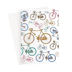 Fahrrad-Grußkarte, Fahrrad-Karte, Karten für Radfahrer, Fahrrad-Liebhaber-Karte / Geburtstagskarte, Wunschkarte, Notiz-Karte, Hochzeitskarte, Jahrestag