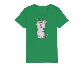 Cat Organic T-Shirt for kids