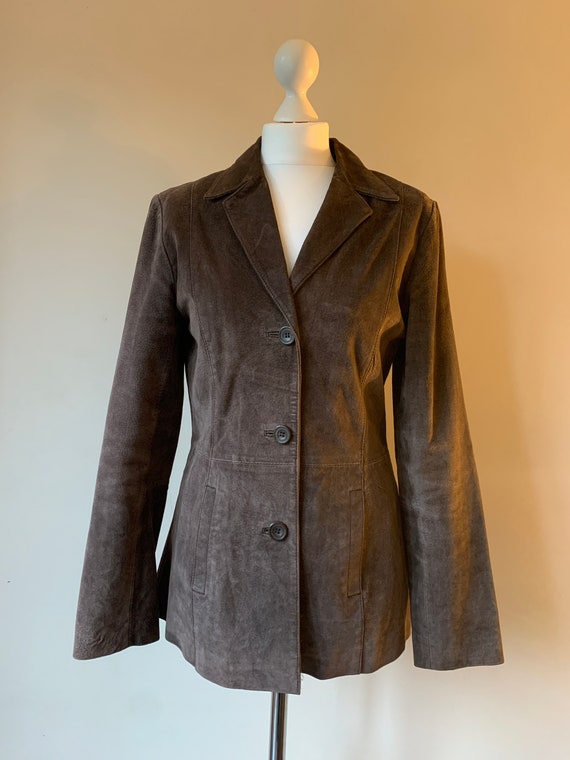 Brown 70s Suede Vintage Button up Jacket