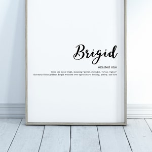 Brigid - Irish name meaning print - nursery print - name definition