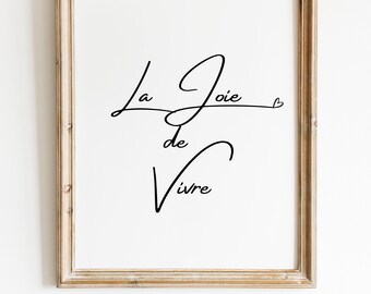 Lámina La Joie de Vivre - Arte inspirador francés (PDF y PNG)