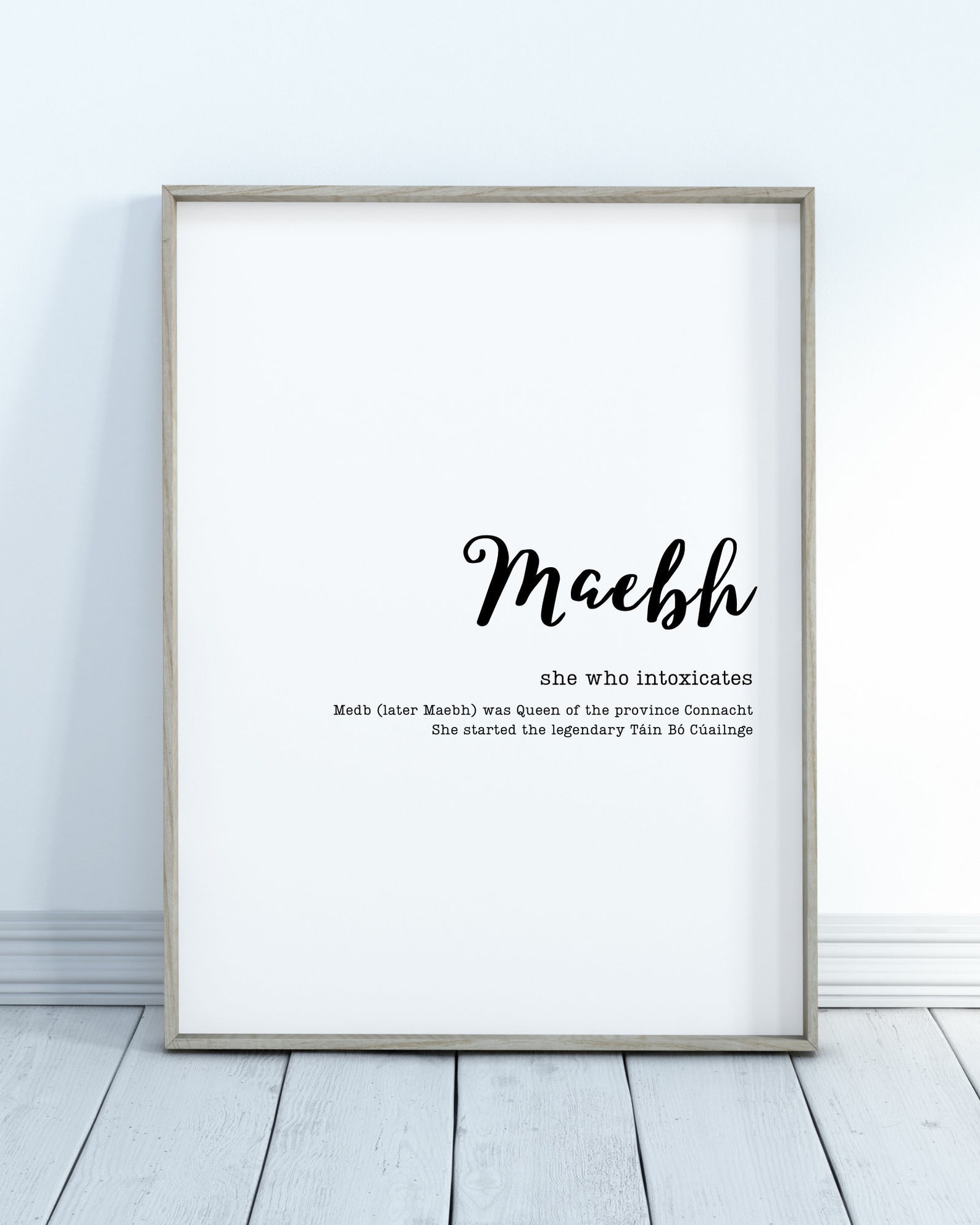 Maebh irish name meaning print nursery print new baby etsy