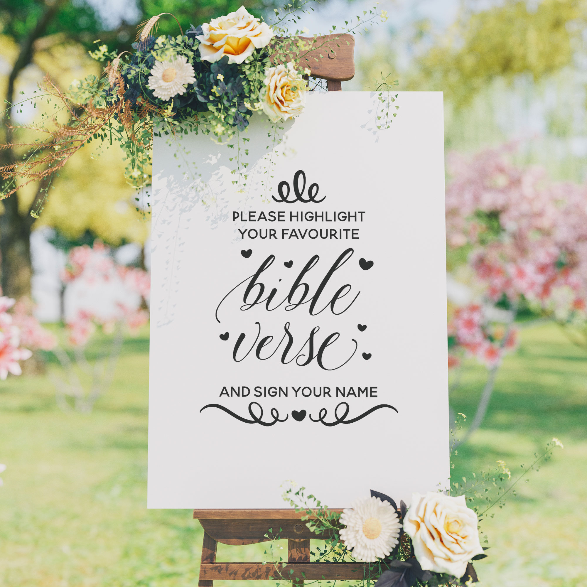 Please Highlight Your Favorite Bible Verse Wedding Sign SVG - Etsy