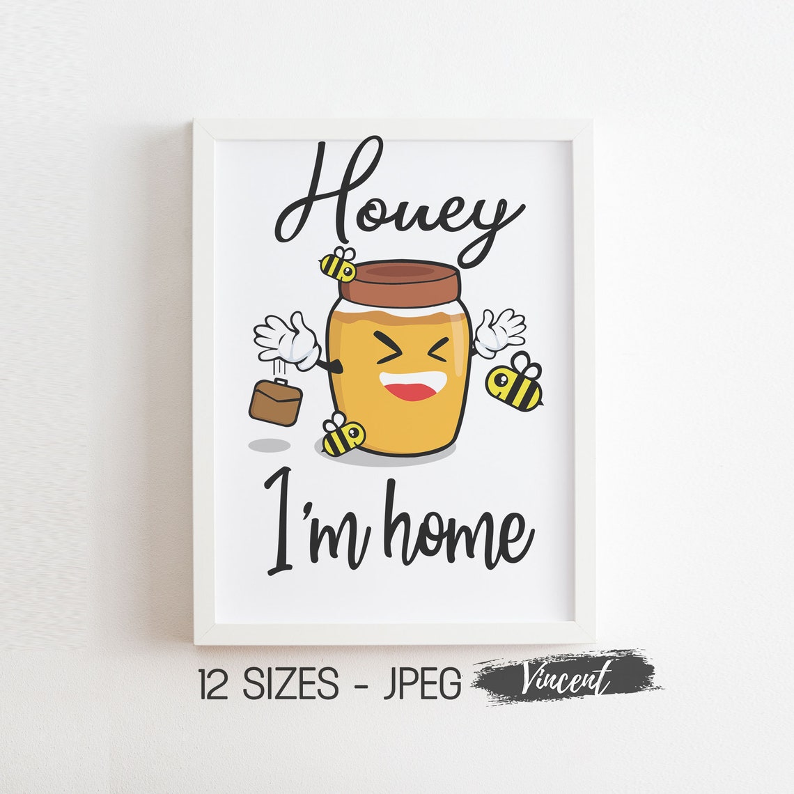 Honey I'm Home Printable Pun Card JPEG Images Funny Etsy