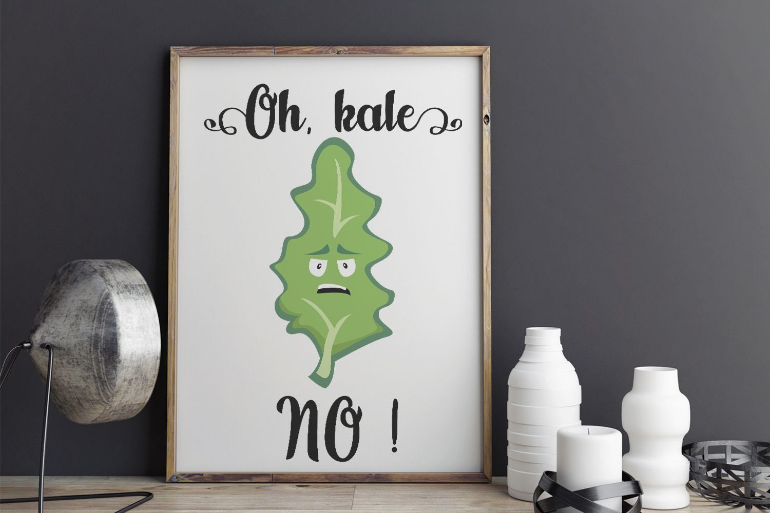 Oh Kale No Vegetable Pun Art Printable JPEG Images Funny | Etsy