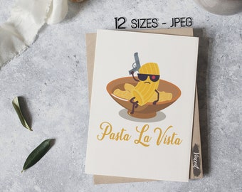 Pasta La Vista Italian Kitchen Pun Poster Printable JPEG - Etsy Denmark