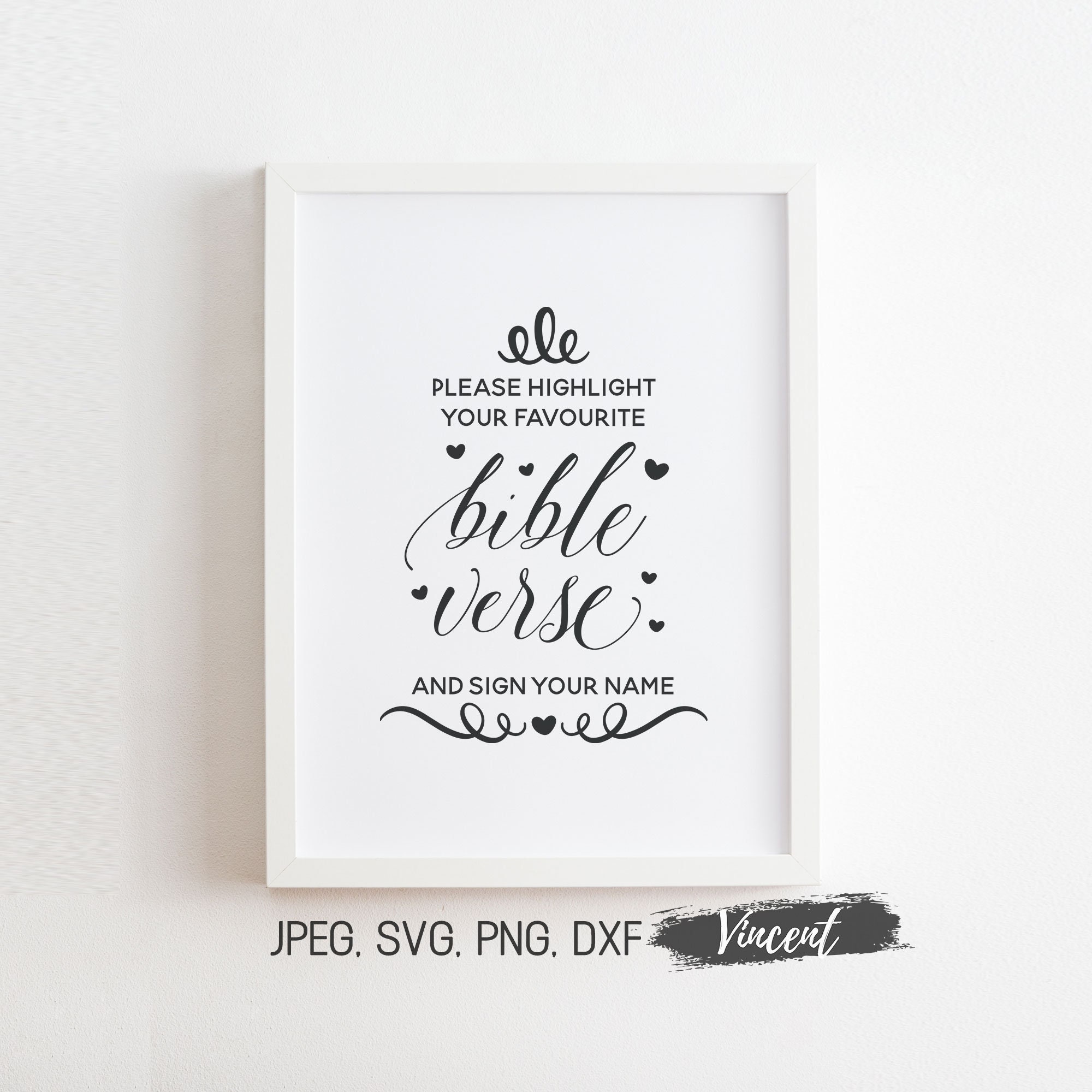 Please Highlight Your Favorite Bible Verse Wedding Sign SVG JPEG PNG ...