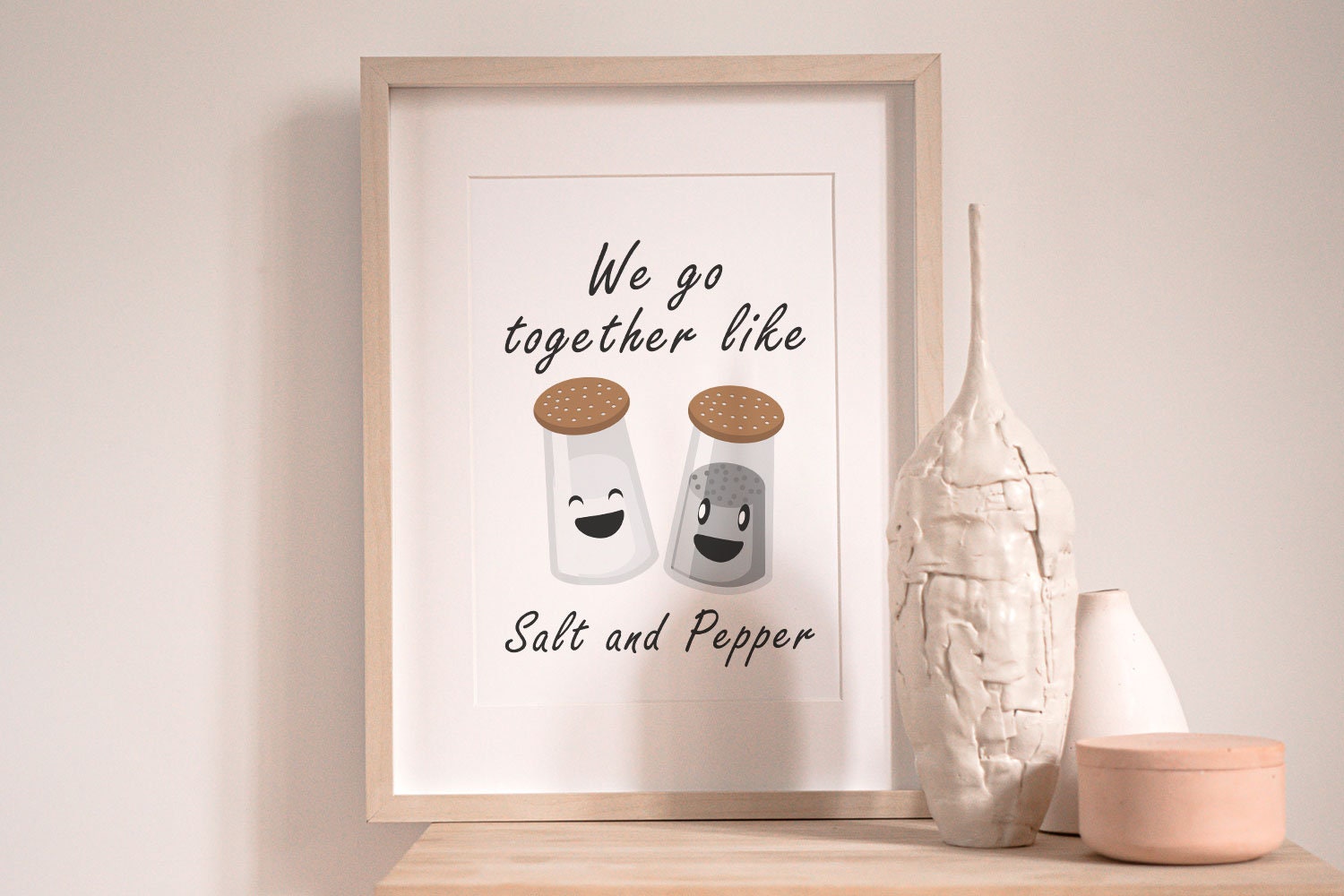 We Go Together Like Salt and Pepper Kitchen Pun Wall Art Etsy UK