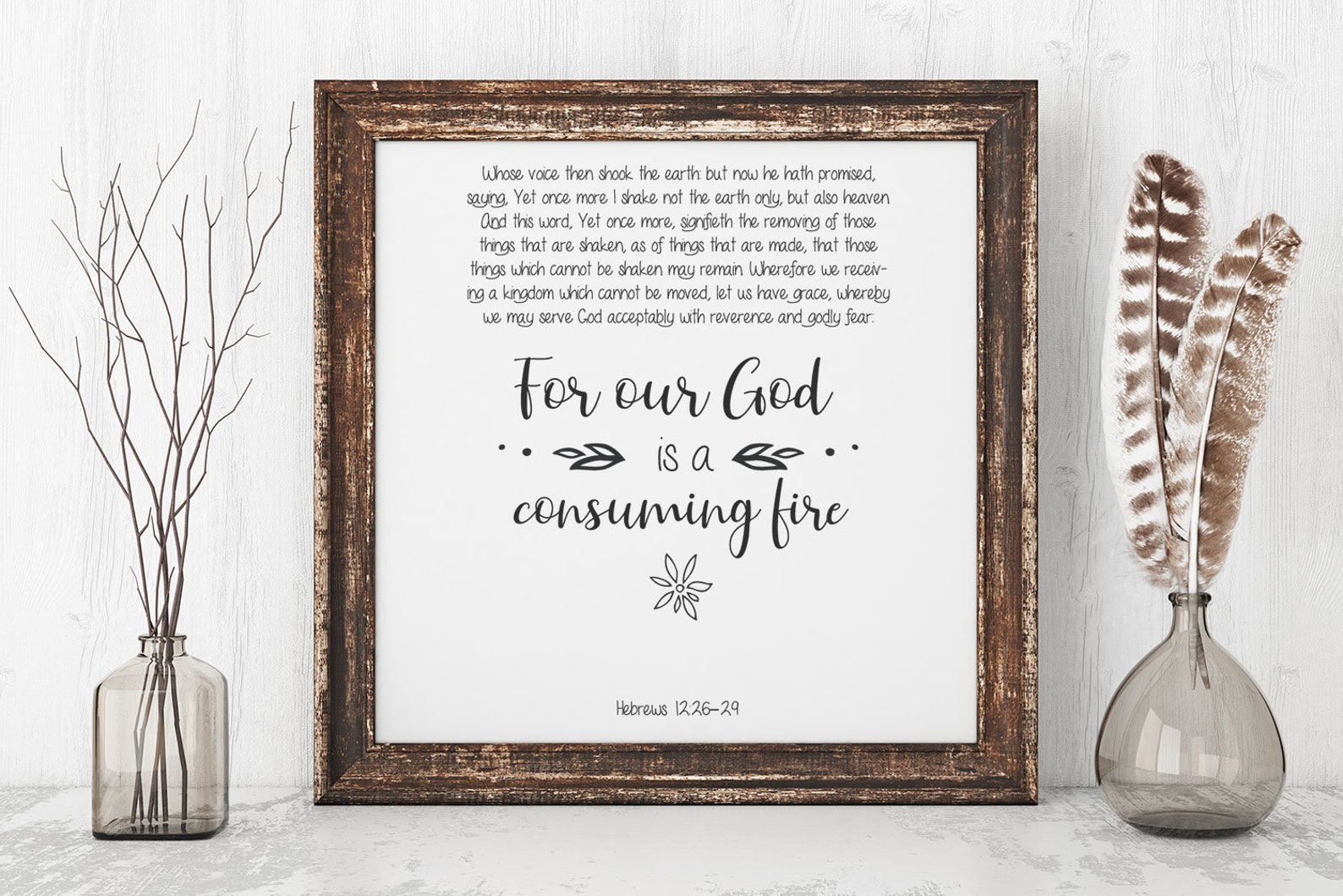 For Our God is A Consuming Fire Hebrews 122629 Bible Verse Etsy