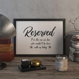 Reserved Table Sign Svg Reserved Wedding Memorial Table Sign SVG JPG PNG Printable & Cut Files ...