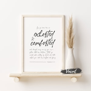 Como sabéis cómo exhortamos y consolamos 1 Tesalonicenses 2 11 12-01 Versículo bíblico Escritura imprimible JPG PNG & SVG Archivos cortados, Día del Padre