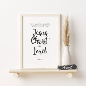 For The Wages Of Sin Is Death Romans 6:23 Bible Verse SVG JPG PNG Printable & Cut Files, Motivational Bible Black And White Art Printables