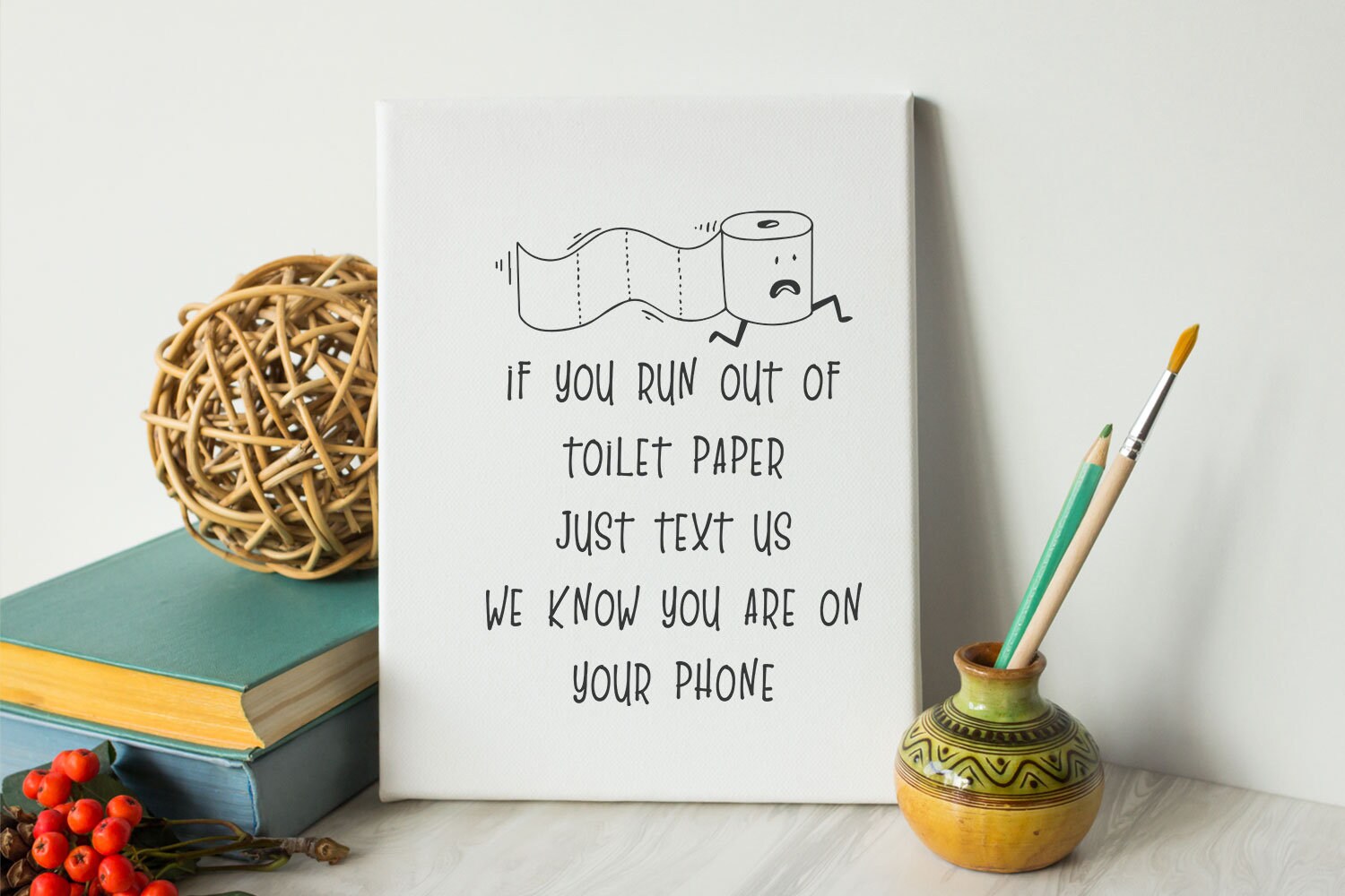Funy Bathroom Toilet Paper Sign SVG JPEG PNG Pdf Printable & - Etsy