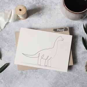 Brachiosaurus Tall Dinosaur Line Drawing SVG JPG PNG Printable & Cut Files, Boys Dinosaur Birthday Art Decor Prints, Kids Dino Gift Cards