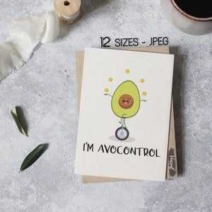 Ich bin Avotrol druckbare JPEG-Bilder, lustige Avocado Wortspiel Karte Druck 12 Größen, Essen Wortspiele, Obst Wortspiele Kunst Wand Schild Dekor druckbare Designs