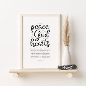 And Let The Peace Of God Rule In Your Hearts Thanksgiving JPG PNG SVG Cut & Printable Files, Colossians 3:15–17 Bible Verse Decor Prints