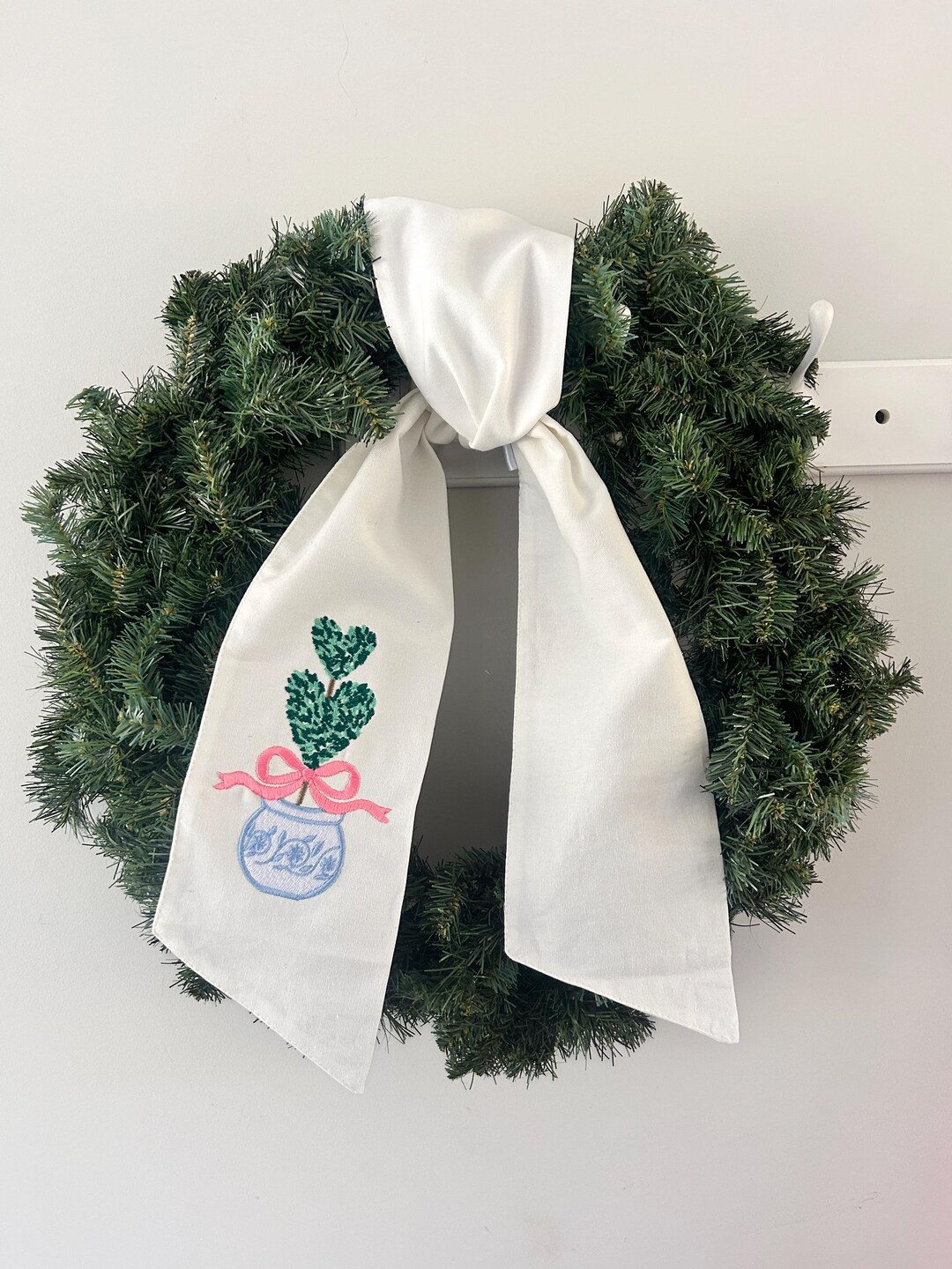 Custom Valentine Wreath Sash | Monogram Wreath Sash | Hostess Gift ...