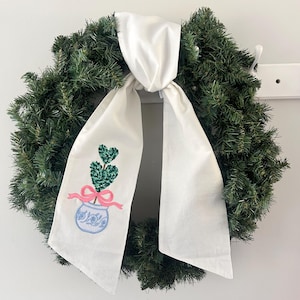 Custom Valentine Wreath Sash | Monogram Wreath Sash | Hostess gift | Grandmillinial | Birthday gift | Custom home decor | Outdoor Decor