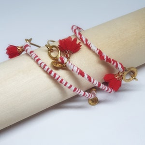 March Bracelet,Spring Bracelet,Greek March Bracelets,Greek Tradition,Red and White Bracelet,Martis,Cord Bracelet,Martakia,Greek Jewelry,gift