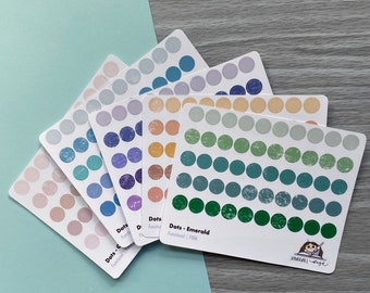 Mini Dot Planner Sticker Sheet | F006 | Tiny distressed checklist circle stickers for bullet journals, planners, journals and scrapbooks