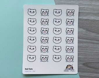 Matte Stickers Kawaii Mood Sticker Sheet Planner Bear Cat Bujo Shiba Inu Bunny Cute Mood Tracker Bullet Journal