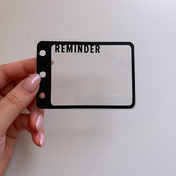 Reminders Custom Laminated Vinyl Mini Dashboard | Small dashboard for sticky notes in ring planners