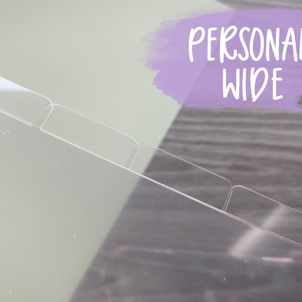 Personal Wide Planner Clear Dividers | Side and top dividers for PW ring planner