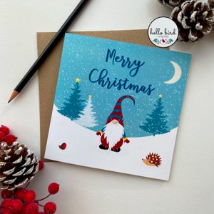 Gonk Christmas Card | Christmas Gnome | Square Card | Festive Scene! | Christmas Card
