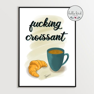 Jamie T Inspired Wall Art Print (Unframed) - Fucking Croissant | Panic Prevention | Music Print | Typography Print | A5 A4