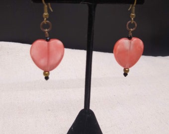 Cherry Quartz heart earrings