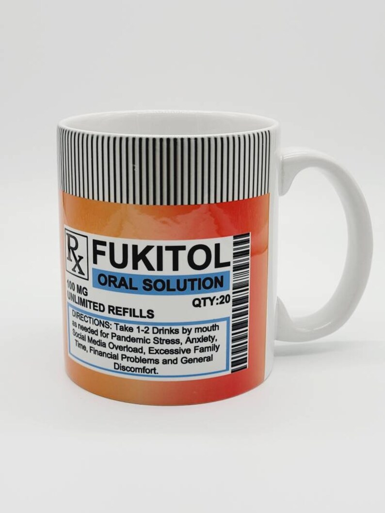 11oz/15oz Funny RX FUKITOL Ceramic Coffee Mug: Funny Adult Ceramic ...